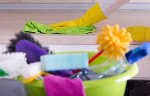 Deep cleaning kitchen surfaces and appliances