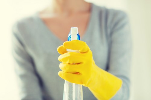 Sanitizing bathroom fixtures during move in cleaning