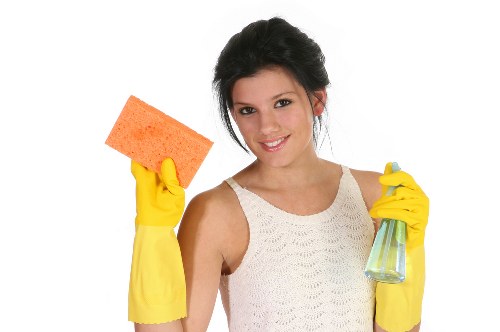 Commercial cleaning team maintaining a business interior
