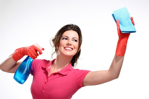 Detailed move out cleaning in a bathroom with polished fixtures